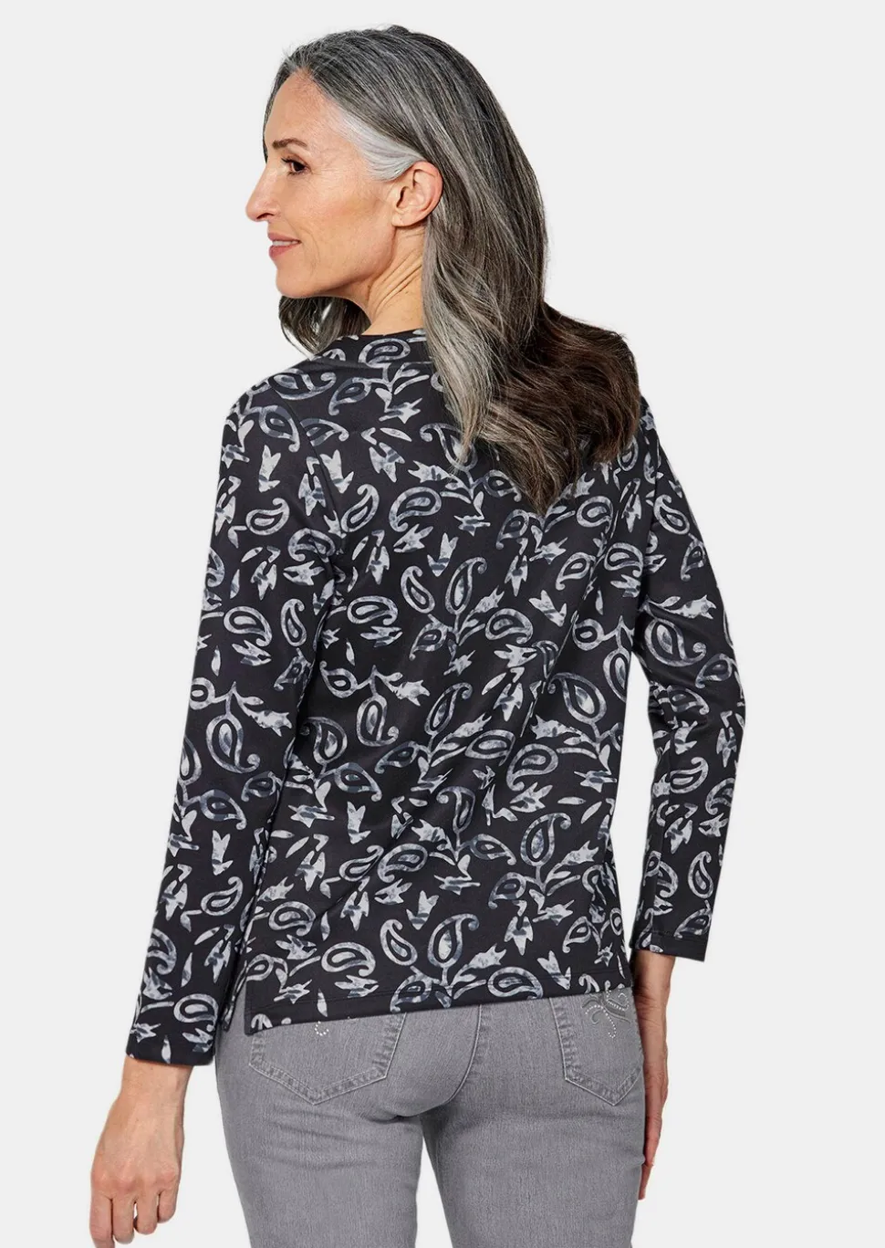 Langarmshirt mit Metallic-Druck