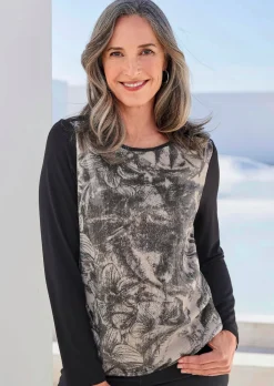 Langarmshirt mit Pailletten