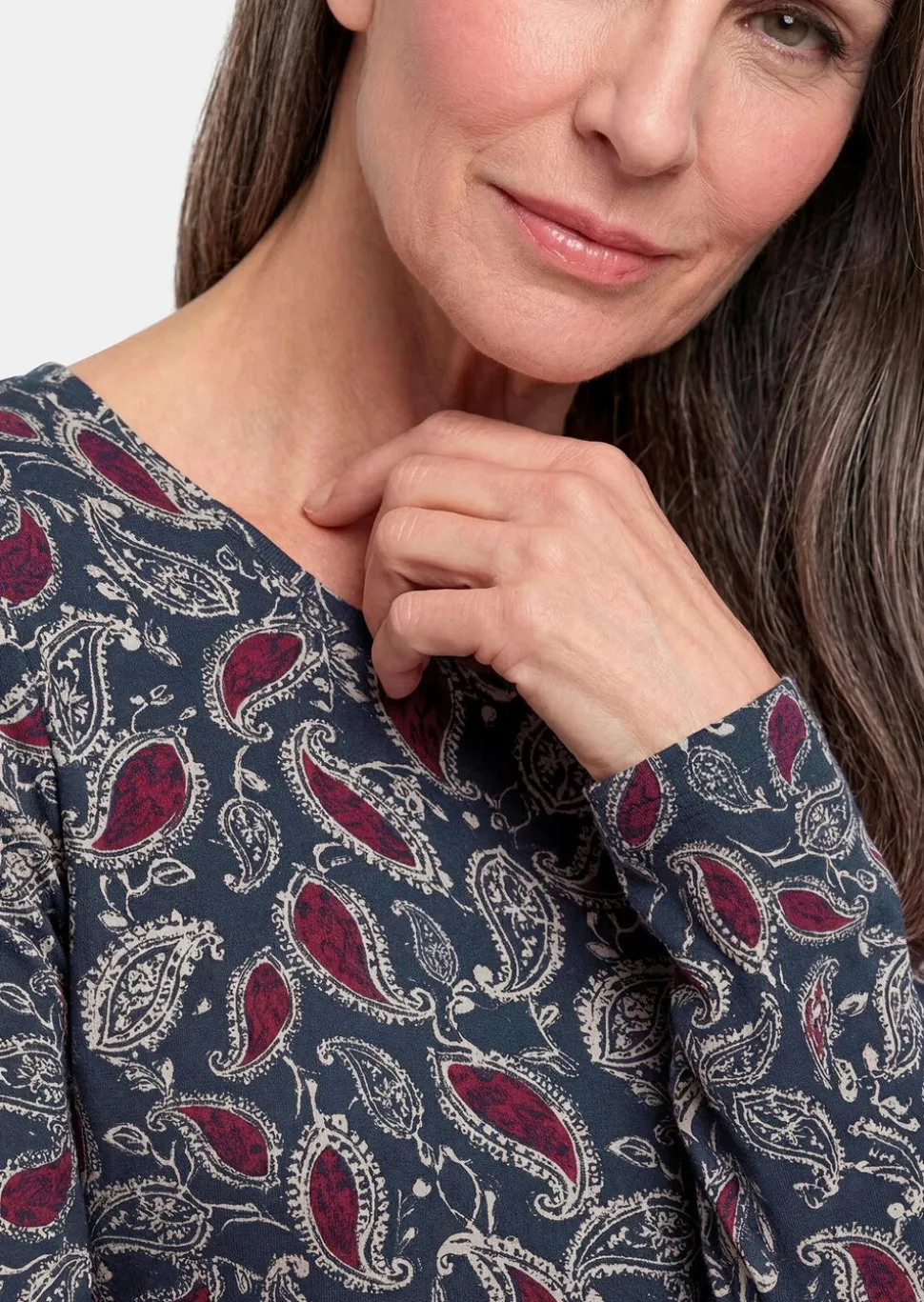 Langarmshirt mit Paisley-Muster