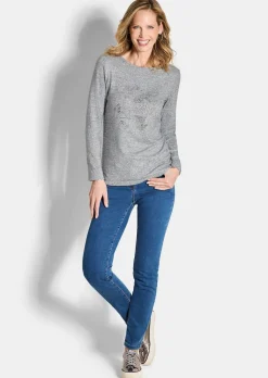 Langarmshirt mit U-Boot-Ausschnitt