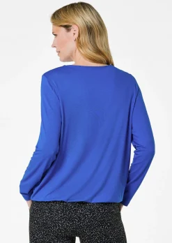 Langarmshirt mit Wasserfall-Ausschnitt
