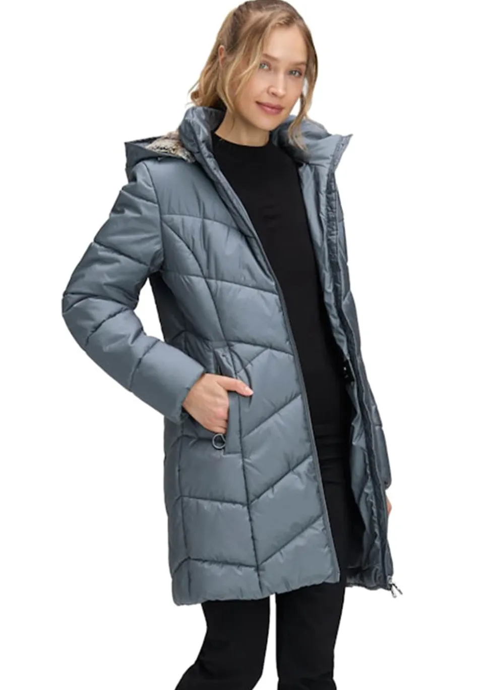 Lange Outdoorjacke mit 2-Wege-Reißverschluss