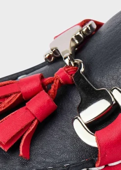 Leder-Mokassins mit Schmuckelement