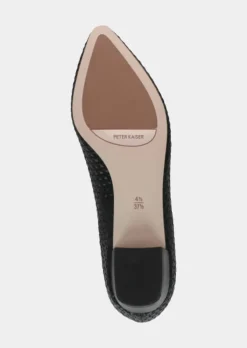 Leder-Pumps in Flechtoptik mit Blockabsatz