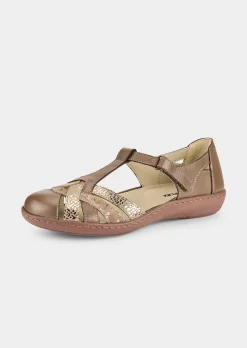 Leder-Sandalen in Flechtoptik
