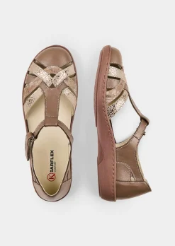 Leder-Sandalen in Flechtoptik