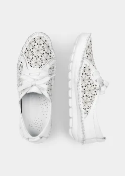 Leder-Slipper mit Lochmuster