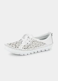 Leder-Slipper mit Lochmuster