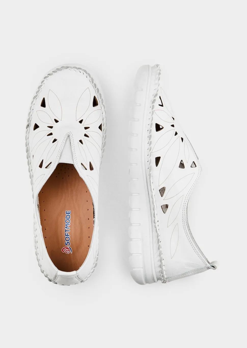 Leder-Slipper mit Lochmuster