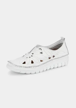 Leder-Slipper mit Lochmuster