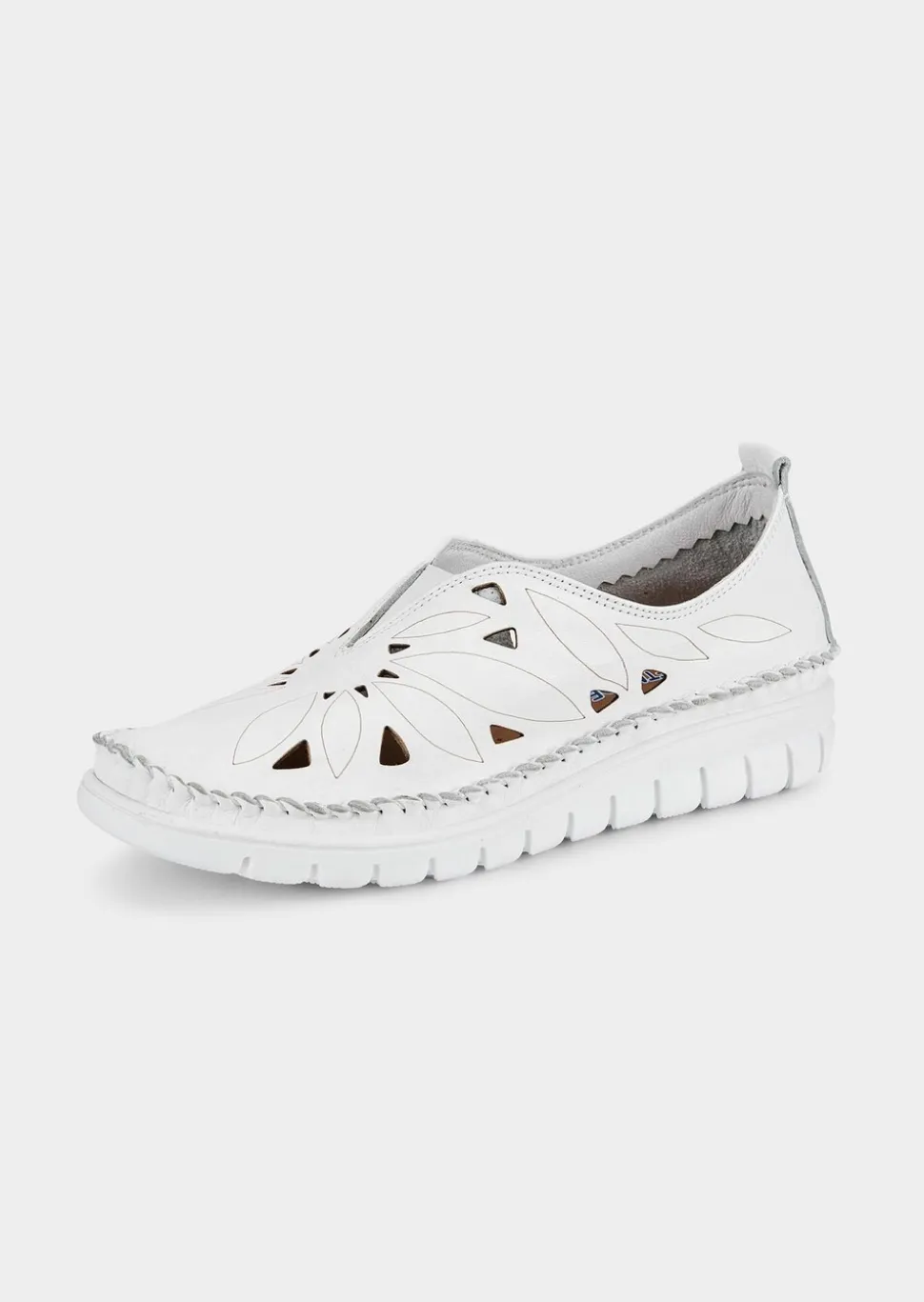 Leder-Slipper mit Lochmuster