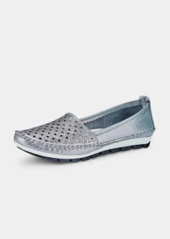 Leder-Slipper mit Wechselfußbett