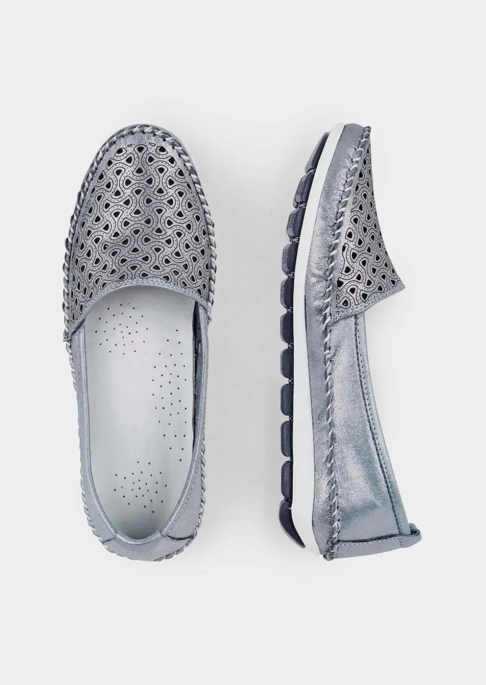 Leder-Slipper mit Wechselfußbett