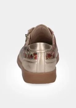 Leder-Sneaker mit Blumenprint