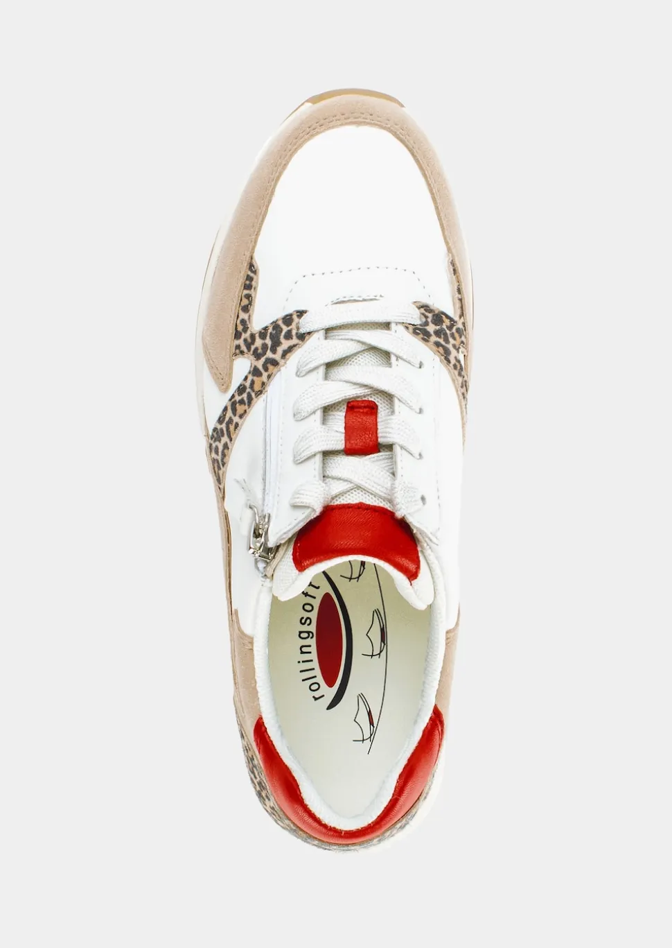 Leder-Sneaker mit Reißverschluss