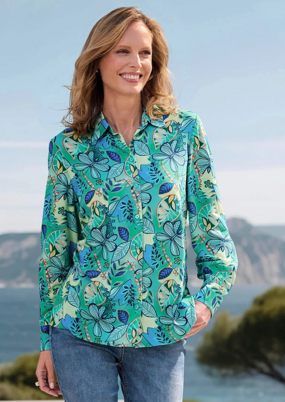 Legere Bluse mit Hemdkragen