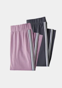 Leggings mit Galonstreifen im Doppelpack