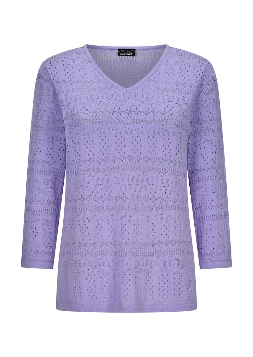 Leichter Strickpullover mit Ajourmuster