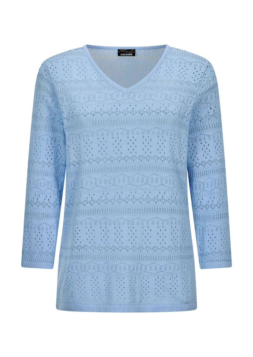 Leichter Strickpullover mit Ajourmuster