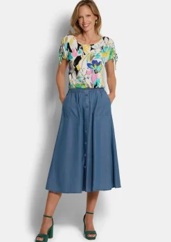 Leichter Tencel-Rock mit Taschen