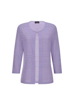 Leichte Shirtjacke in Ajourstrick-Optik