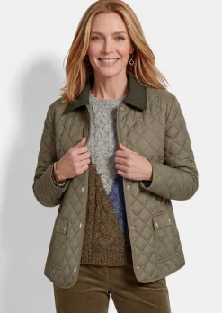 Leichte Steppjacke mit Kontrastkragen