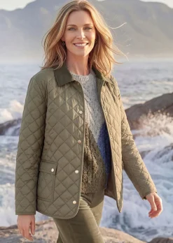 Leichte Steppjacke mit Kontrastkragen