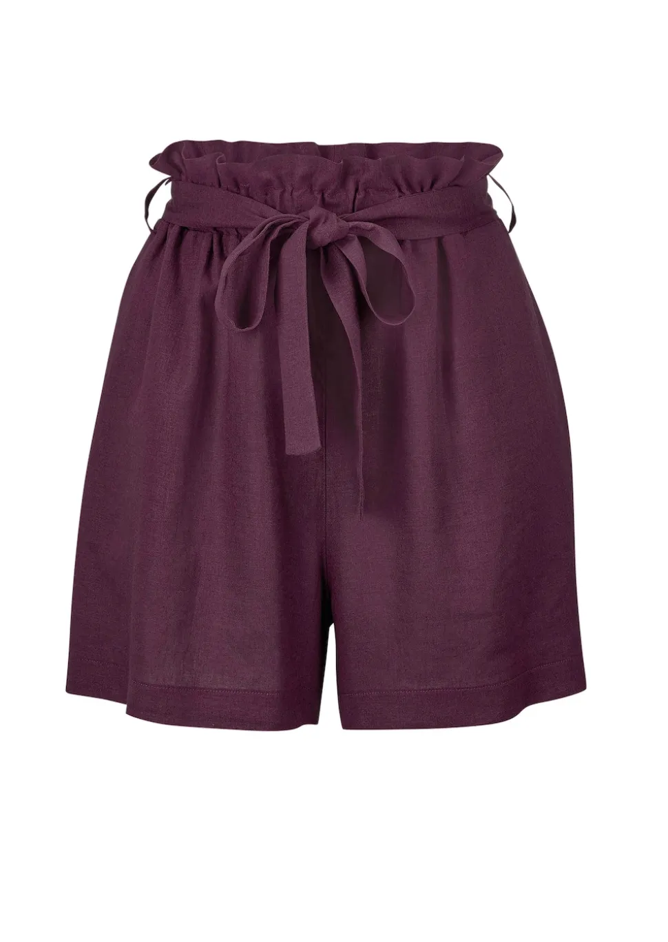 Leinen-Shorts mit Bindegürtel