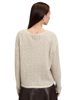 Lochstrick-Pullover mit Pailletten