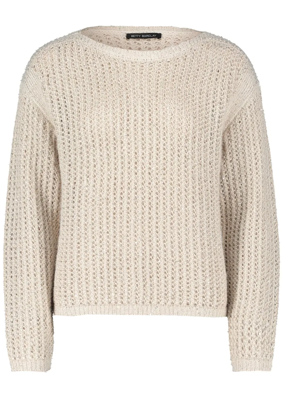 Lochstrick-Pullover mit Pailletten