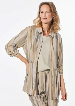 Longbluse mit Bindegürtel