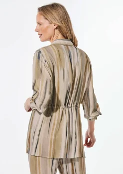Longbluse mit Bindegürtel