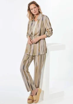 Longbluse mit Bindegürtel