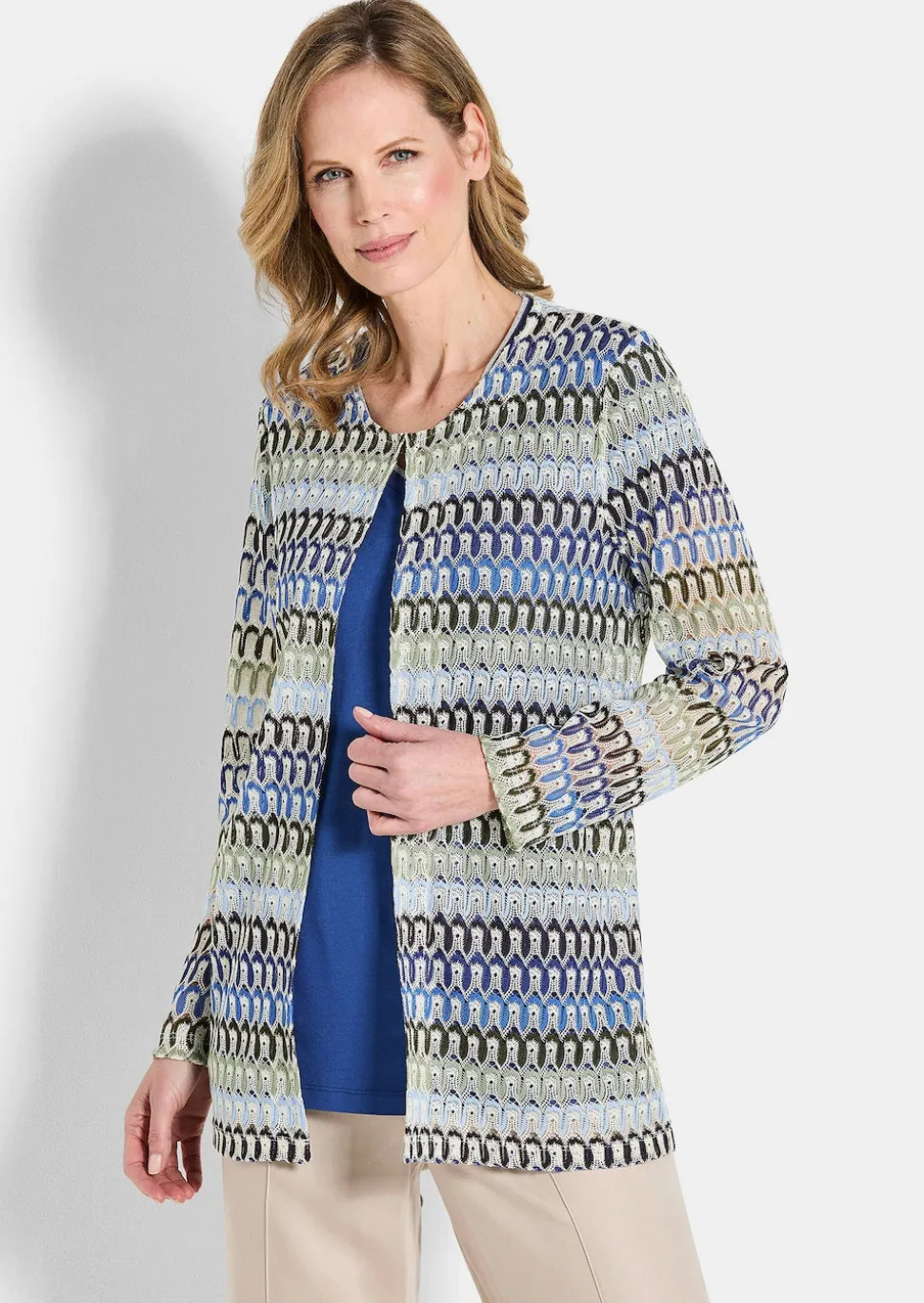 Longjacke in Spitzenoptik