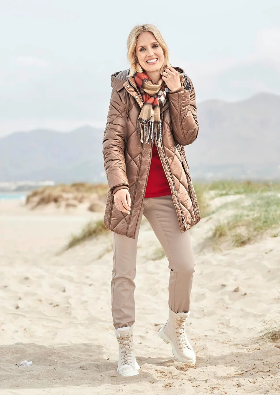 Longsteppjacke mit hübschem Innenfutter