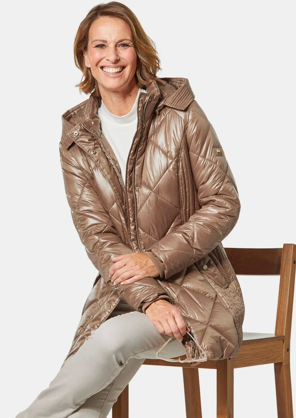 Longsteppjacke mit hübschem Innenfutter