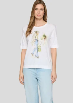 Lässiges T-Shirt mit Frontmotiv