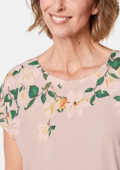 Luftige Chiffonbluse mit floralem Druck