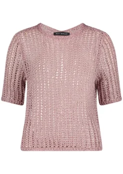 Luftiger Ajourpullover mit Pailletten