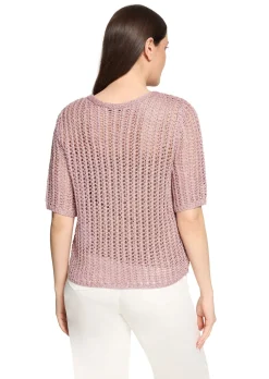 Luftiger Ajourpullover mit Pailletten