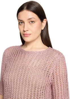 Luftiger Ajourpullover mit Pailletten