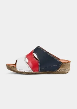 Maritime Leder-Pantoletten
