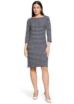 Maritimes Jerseykleid mit 3D-Struktur