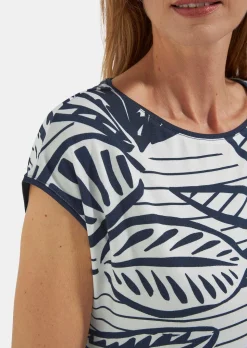 Maritimes Jersey-Shirt aus Viskose