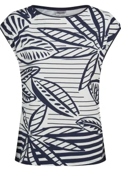 Maritimes Jersey-Shirt aus Viskose