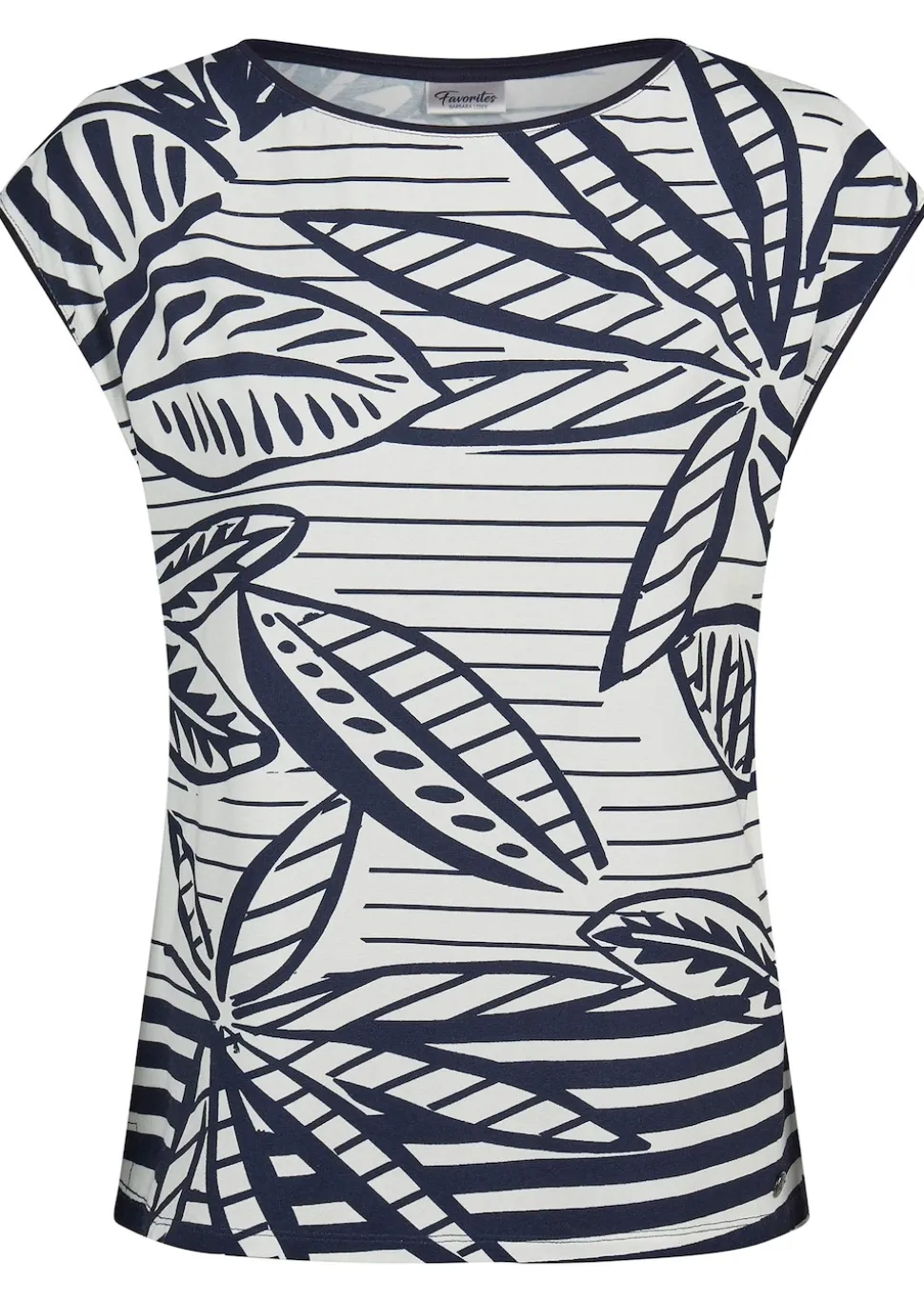 Maritimes Jersey-Shirt aus Viskose