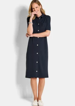 Maritimes Kleid aus Interlock Jersey
