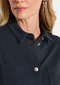 Maritimes Kleid aus Interlock Jersey