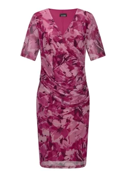 Mesh-Kleid in Wickeloptik