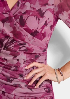 Mesh-Kleid in Wickeloptik